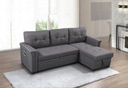 Ashlyn - Reversible Sleeper Sectional Sofa With Storage Chaise, USB Charging Ports And Pocket - R&R Furniture Gallery (Fountain Valley, CA)