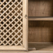 Jennifer Taylor Home Arden 4-door sideboard in natural wood finish with sleek design and modern hardware.