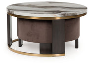 Jazmore - Nesting Cocktail Tables (Set of 2) - Brown / Brass Finish - R&R Furniture Gallery (Fountain Valley, CA)