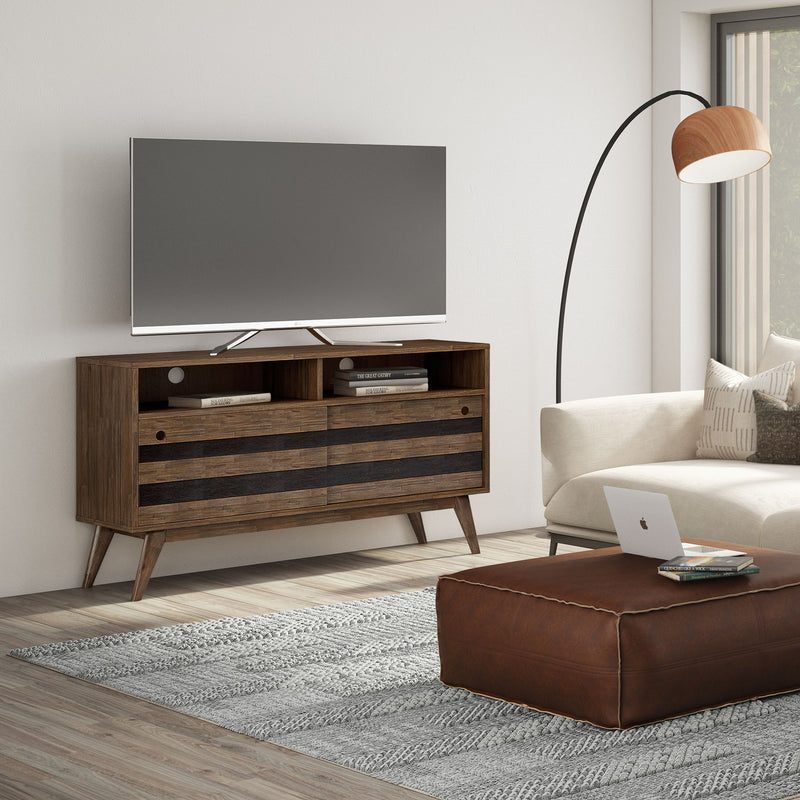 Clarkson - TV Stand - Rustic Natural Aged Brown - R&R Furniture Gallery (Fountain Valley, CA)