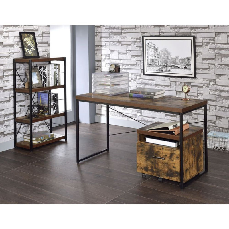 Bob - Writing Desk (Same Ac00906) - Weathered Oak & Black - R&R Furniture Gallery (Fountain Valley, CA)