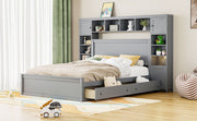 DreamHaus cabinet bed with integrated shelf, storage cabinet, and electrical sockets, showcasing its compact design and multifunctional features.