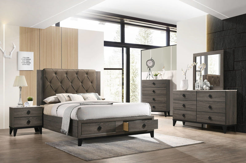 Avantika - Dresser - Faux Marble Top & Rustic Gray Oak - R&R Furniture Gallery (Fountain Valley, CA)