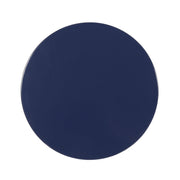 Set of two navy blue modern iron end tables with cutout design by Noble House, featuring sleek round tabletops and sturdy legs.