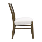 Noble House farmhouse style dining chair set with ladder back design, wood construction, and comfortable seating for kitchen or dining room.