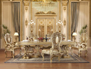 Seville - Dining Table With Pedestal Base - Gold - R&R Furniture Gallery (Fountain Valley, CA)