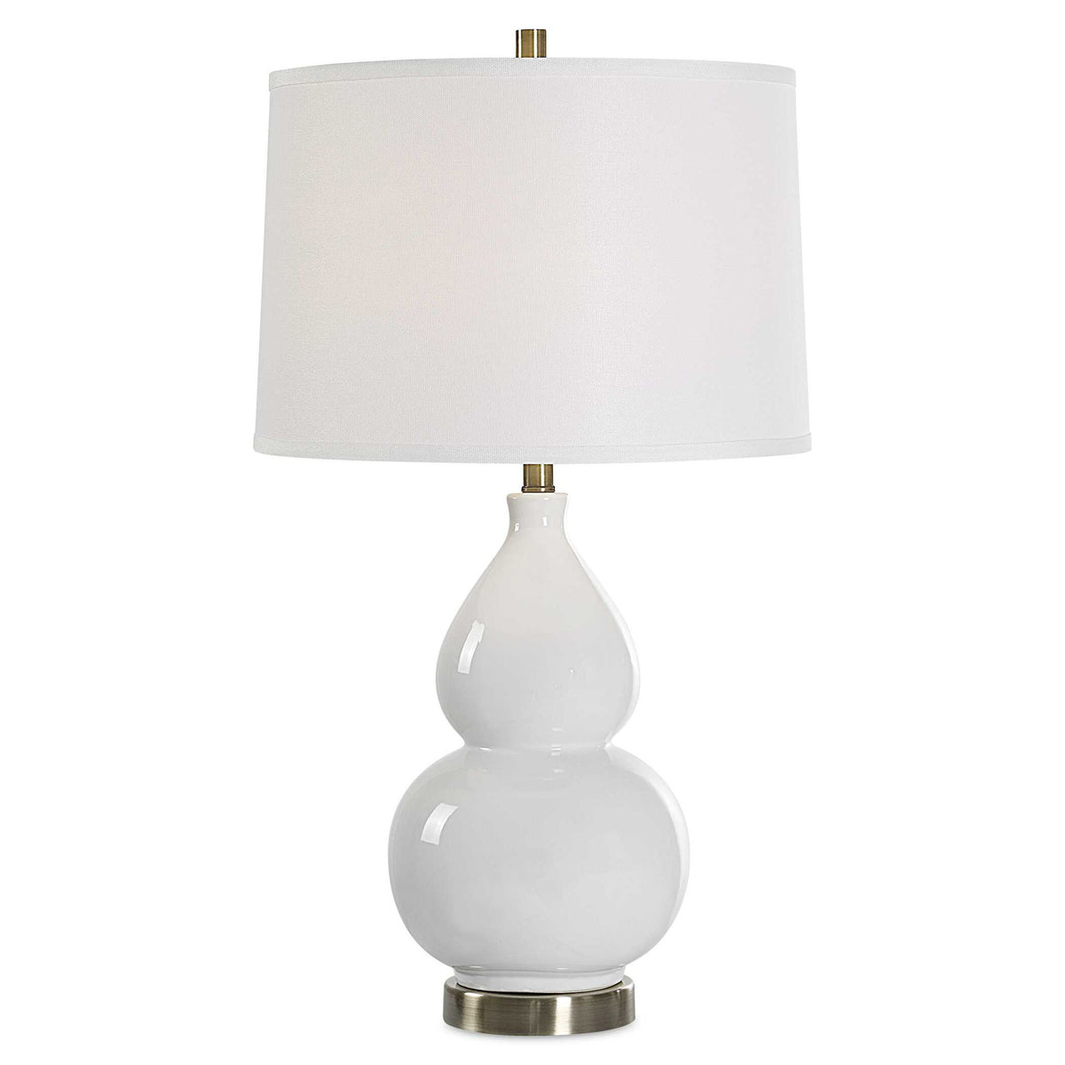 Ceramic Table Lamp - White Fabric