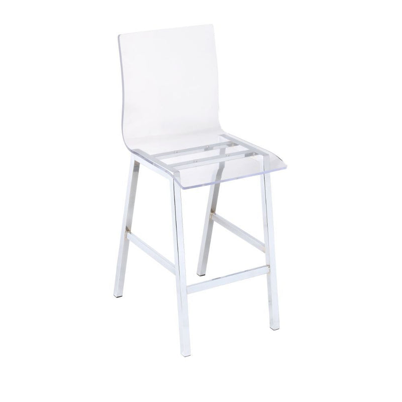 Nadie - Counter Height Chair (Set of 2) - Clear Acrylic & Chrome - R&R Furniture Gallery (Fountain Valley, CA)