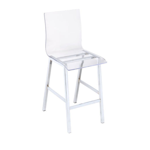 Nadie - Counter Height Chair (Set of 2) - Clear Acrylic & Chrome - R&R Furniture Gallery (Fountain Valley, CA)