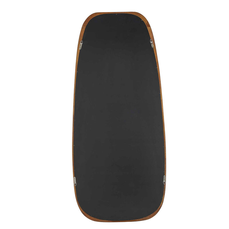 Zachari - Asymmetrical Tall Mirror - Gold / Woodtone