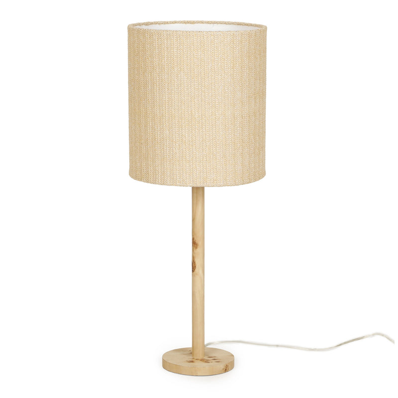 Lamia - Burl and Raffia Designer Table Lamp - Natural - R&R Furniture Gallery (Fountain Valley, CA)