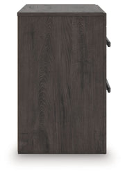 Prendonea - Two Drawer Night Stand - Charcoal - R&R Furniture Gallery (Fountain Valley, CA)