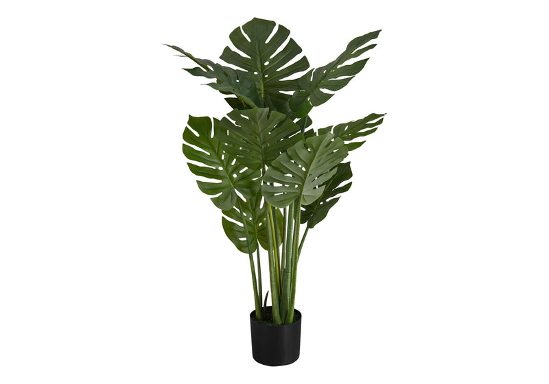 45" Tall, Artificial Plant, Monstera Tree, Indoor, Faux, Fake, Floor, Greenery, Potted, Real Touch, Decorative - Green / Black - R&R Furniture Gallery (Fountain Valley, CA)