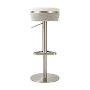 Astro - Boucle Adjustable Stool - White / Gray - R&R Furniture Gallery (Fountain Valley, CA)