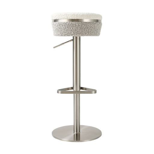 Astro - Boucle Adjustable Stool - White / Gray - R&R Furniture Gallery (Fountain Valley, CA)