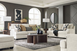 Benchcraft® Heartcort living room set with stationary chair and ottoman, featuring plush upholstery and modern design.