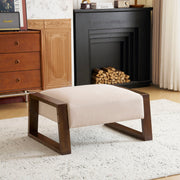 Sleek And Stylish Ottoman Polyester With Rubberwood Legs - Beige - R&R Furniture Gallery (Fountain Valley, CA)