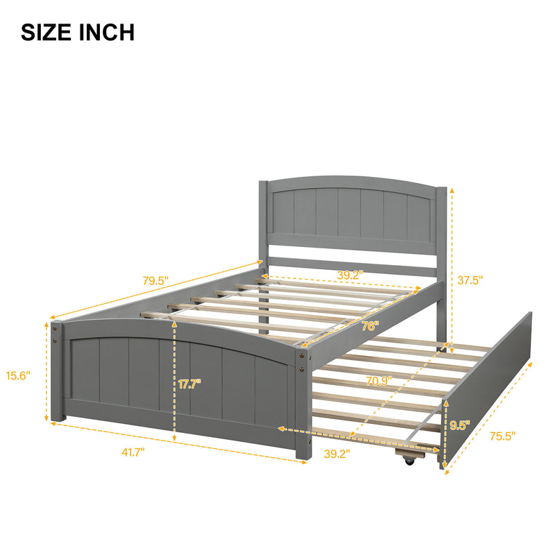 DreamHaus platform bed with headboard, footboard, and wooden slat support, showcasing a modern bedroom furniture set.