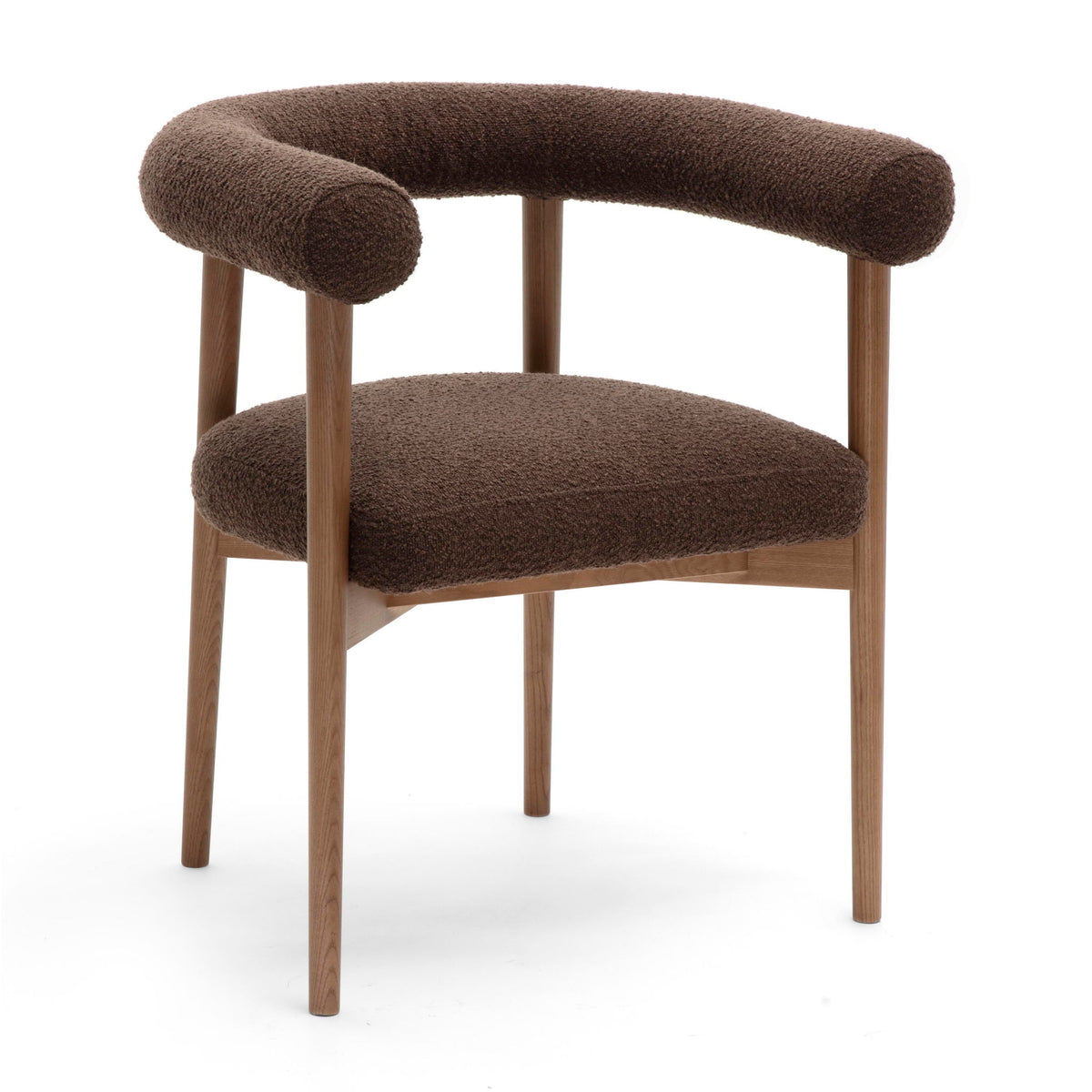 Spara - Performance Boucle Dining Chair - Chocolate Brown - R&R Furniture Gallery (Fountain Valley, CA)