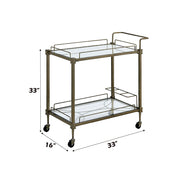 Aditya - Serving Cart - Mirrored & Antique Brass - R&R Furniture Gallery (Fountain Valley, CA)