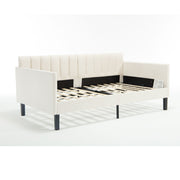 Elena - Boucle Upholstered Daybed, Ribbed Tufted Backrest - R&R Furniture Gallery (Fountain Valley, CA)