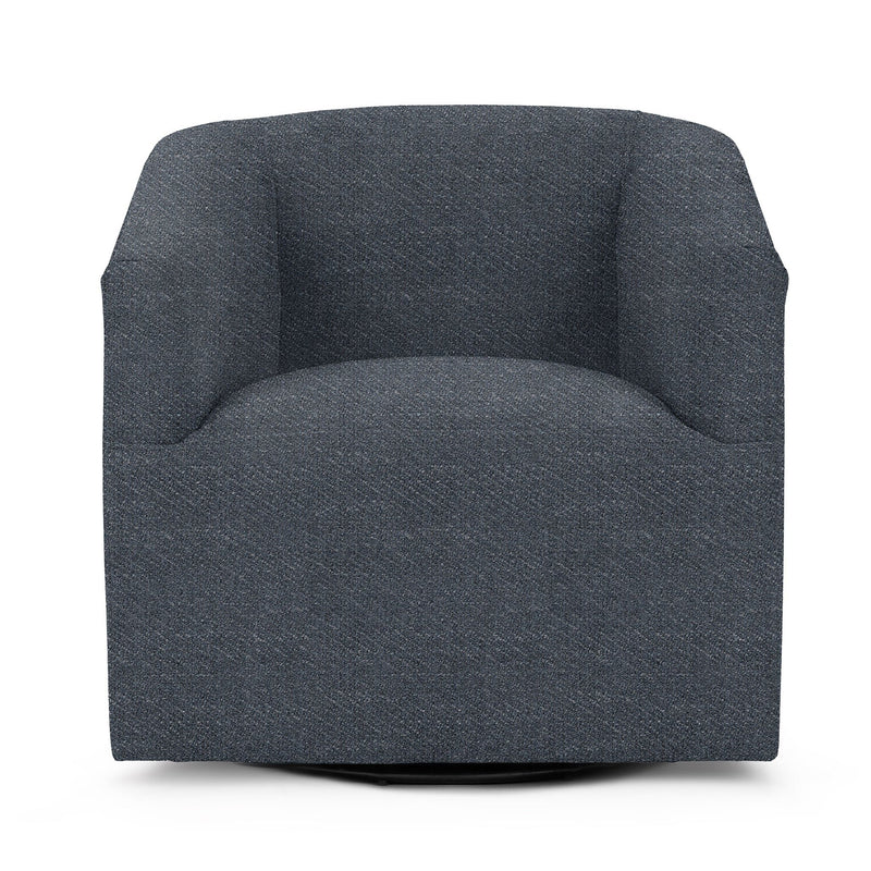 Classic Home Vernon swivel chair with plush fabric upholstery and a contemporary design, shown from a side angle.
