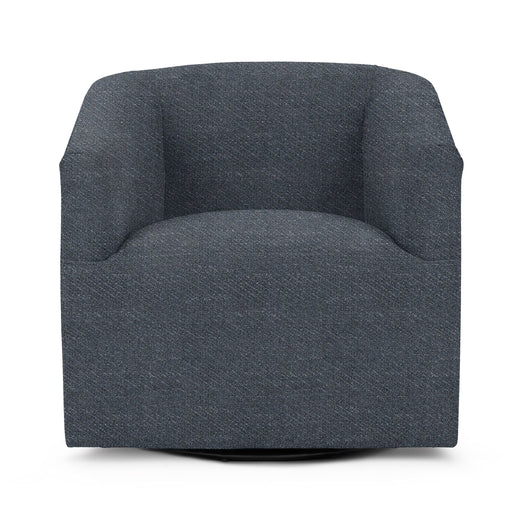 Classic Home Vernon swivel chair with plush fabric upholstery and a contemporary design, shown from a side angle.