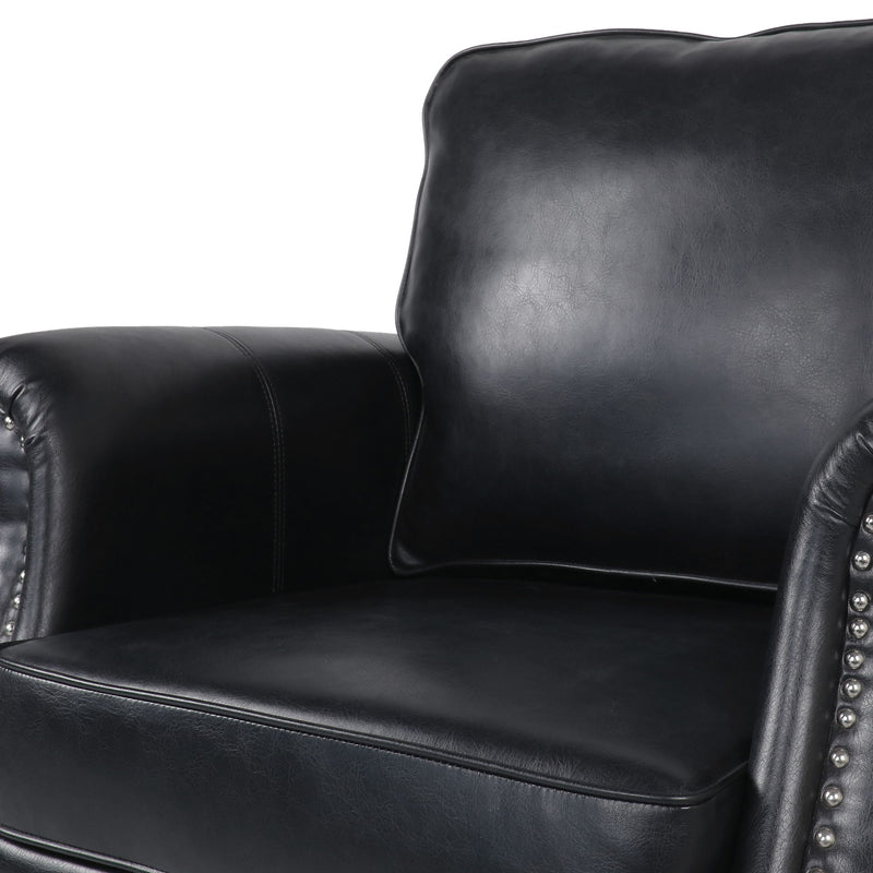 Contemporary Club Chair With Nailhead Trim And Rolled Armrests - R&R Furniture Gallery (Fountain Valley, CA)