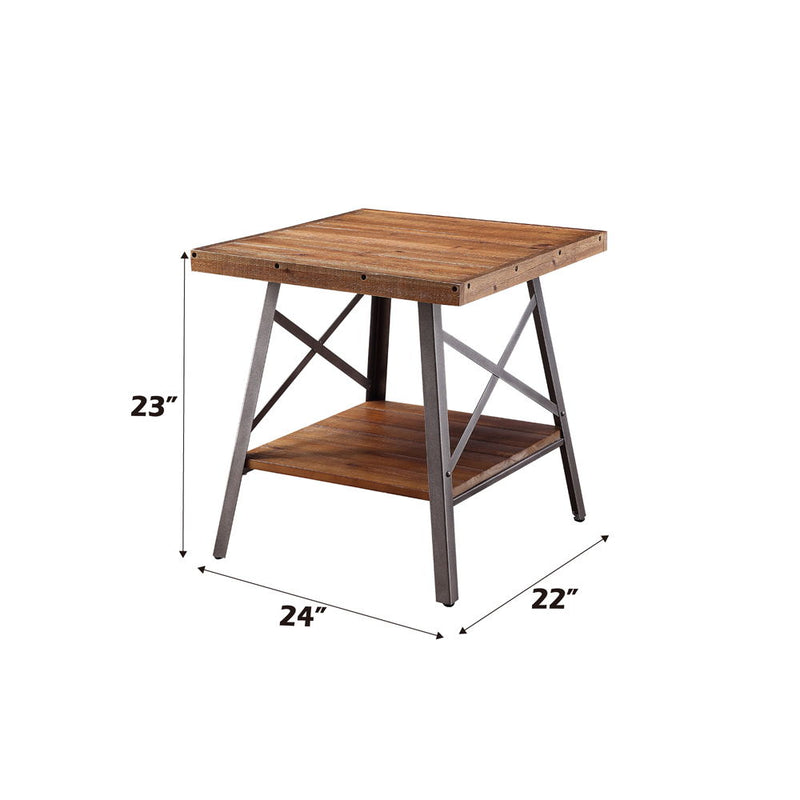Ikram - End Table (Set of 2) - Weathered Oak & Sandy Black - R&R Furniture Gallery (Fountain Valley, CA)