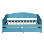 Upholstered Daybed With Two Drawers And Wood Slat - R&R Furniture Gallery (Fountain Valley, CA)