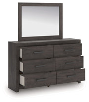 Prendonea - Dresser and Mirror - Charcoal - R&R Furniture Gallery (Fountain Valley, CA)