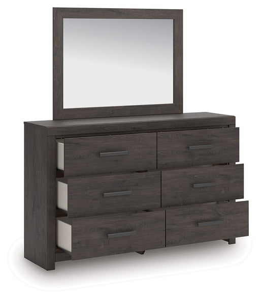 Prendonea - Dresser and Mirror - Charcoal - R&R Furniture Gallery (Fountain Valley, CA)