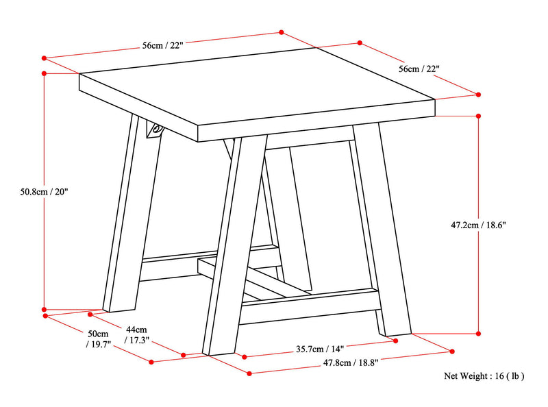 Sawhorse - Handcrafted End Table - R&R Furniture Gallery (Fountain Valley, CA)