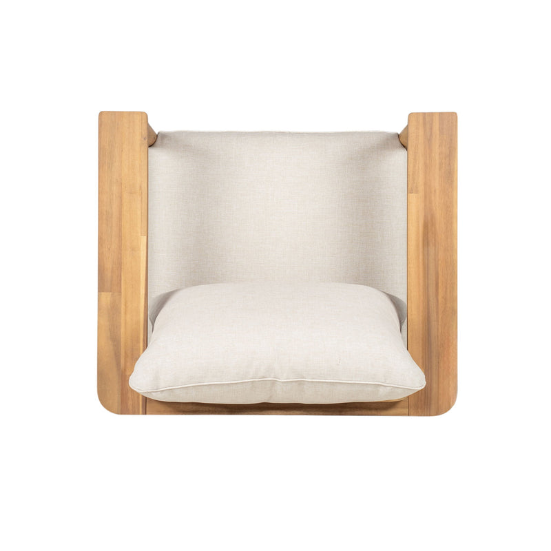 Terassi - Outdoor Lounge Chair (Set of 2) With Cushions - Beige / Light Teak - R&R Furniture Gallery (Fountain Valley, CA)