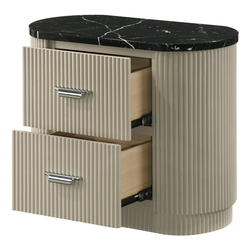 Travonte - Nightstand - Gray / Beige - R&R Furniture Gallery (Fountain Valley, CA)