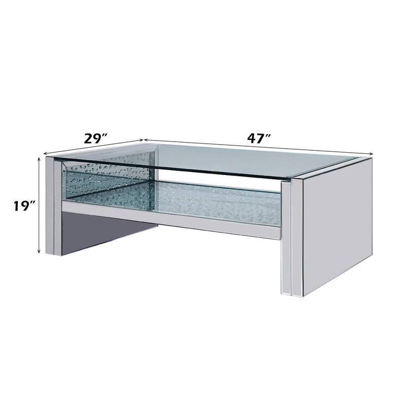 Nysa - 47" Coffee Table - Mirrored & Faux Crystals - R&R Furniture Gallery (Fountain Valley, CA)