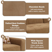 Zoey - Modular - RF Arm Chair With Pillow - Chocolate Suede - R&R Furniture Gallery (Fountain Valley, CA)