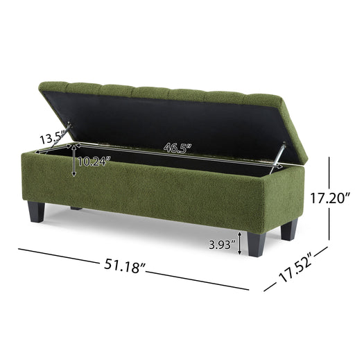 Ottoman Bench & Storage - Green - R&R Furniture Gallery (Fountain Valley, CA)