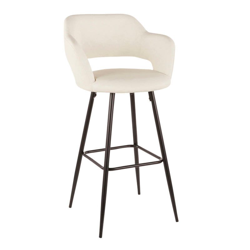Set of two Lumi Source Margarite contemporary barstools with sleek design and cushioned seats, ideal for modern kitchen or bar areas.