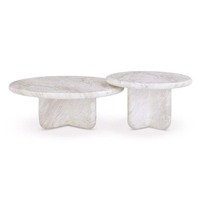 Juju - Nesting Indoor / Outdoor Coffee Tables (Set of 2) - White - R&R Furniture Gallery (Fountain Valley, CA)