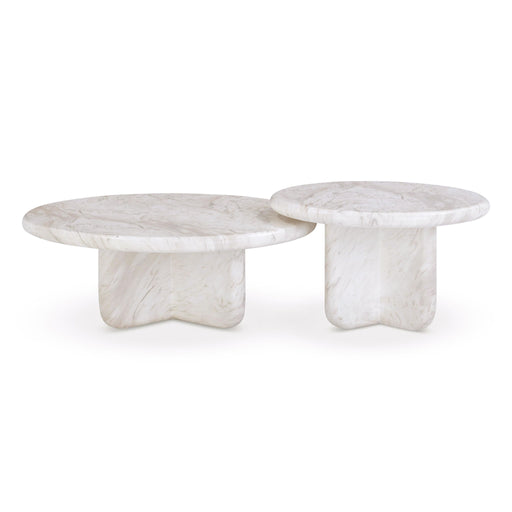 Juju - Nesting Indoor / Outdoor Coffee Tables (Set of 2) - White - R&R Furniture Gallery (Fountain Valley, CA)