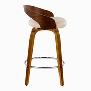 Lumi Source Grotto mid-century modern counter stool set with swivel, fixed height, round footrest, in stylish design