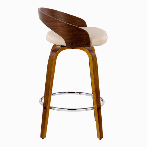 Lumi Source Grotto mid-century modern counter stool set with swivel, fixed height, round footrest, in stylish design