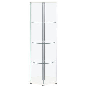 Tenley - 4 Shelf Curio Cabinet With Hexagonal Design