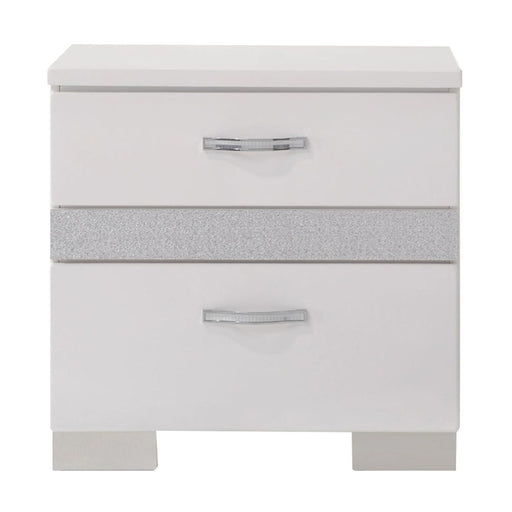 Naima II - Nightstand - White High Gloss - R&R Furniture Gallery (Fountain Valley, CA)