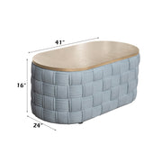 Saree - Coffee Table - Light Teal Chenille - R&R Furniture Gallery (Fountain Valley, CA)