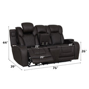 Wendell - Power Motion Loveseat With Console, Wireless Charger, Storage, USB & LED - Dark Gray - R&R Furniture Gallery (Fountain Valley, CA)