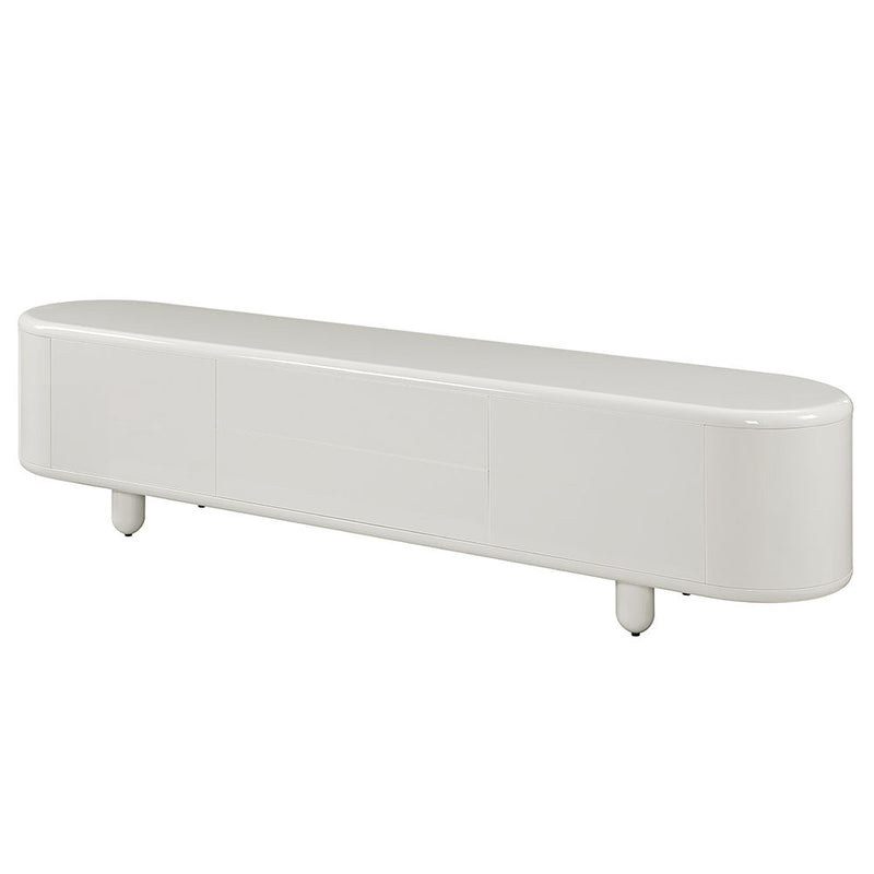Keely - TV Stand - White High Gloss - R&R Furniture Gallery (Fountain Valley, CA)