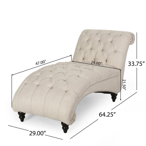 Chaise Lounge With Button Tufted Diamon Stitch - R&R Furniture Gallery (Fountain Valley, CA)