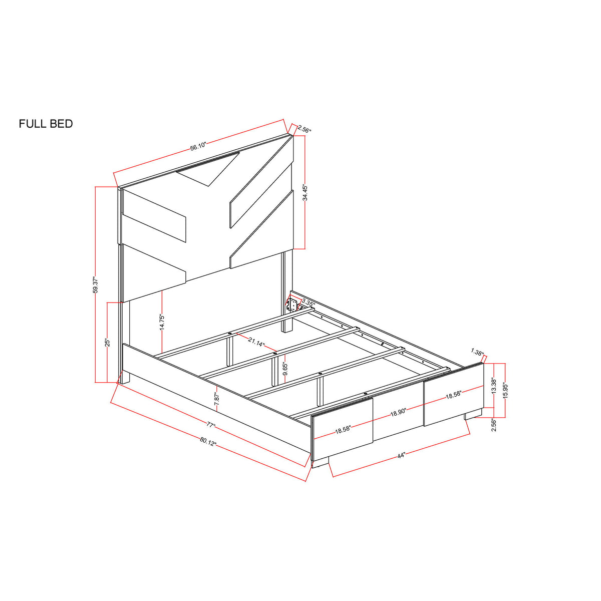 Prime - 5 Piece Bedroom Set With LED Headboard